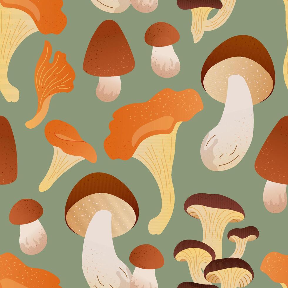 Colorful mushroom pattern illustration vector