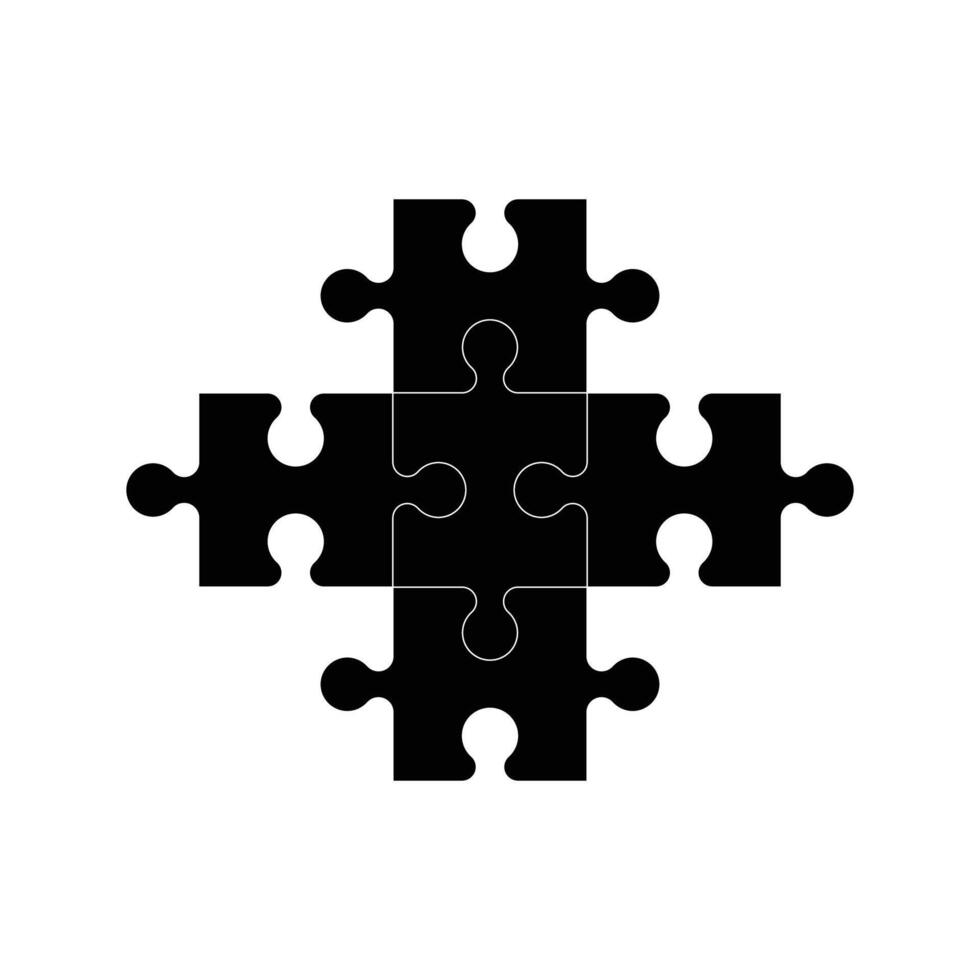 A black puzzle piece on a white background vector