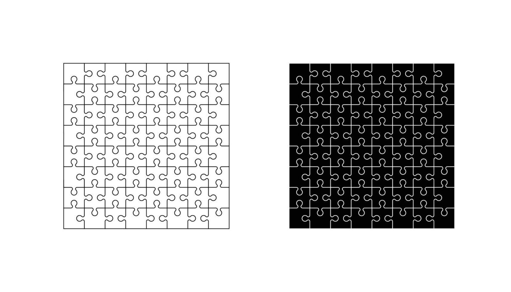 Two pieces of puzzle pieces are shown on a white background vector