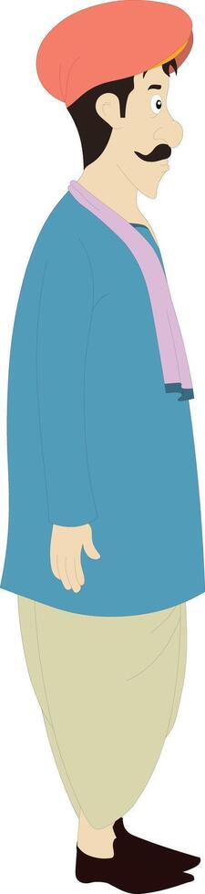 Cartoon man with a red hat and a blue shirt vector