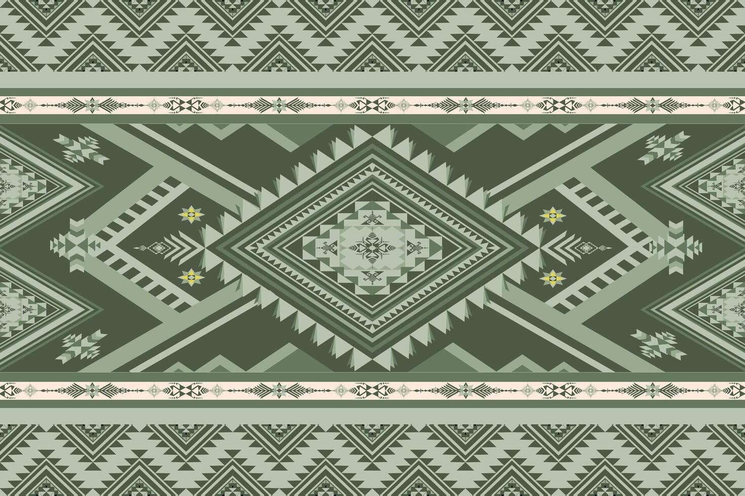 Green native abstract geometric ethnic pattern. vector