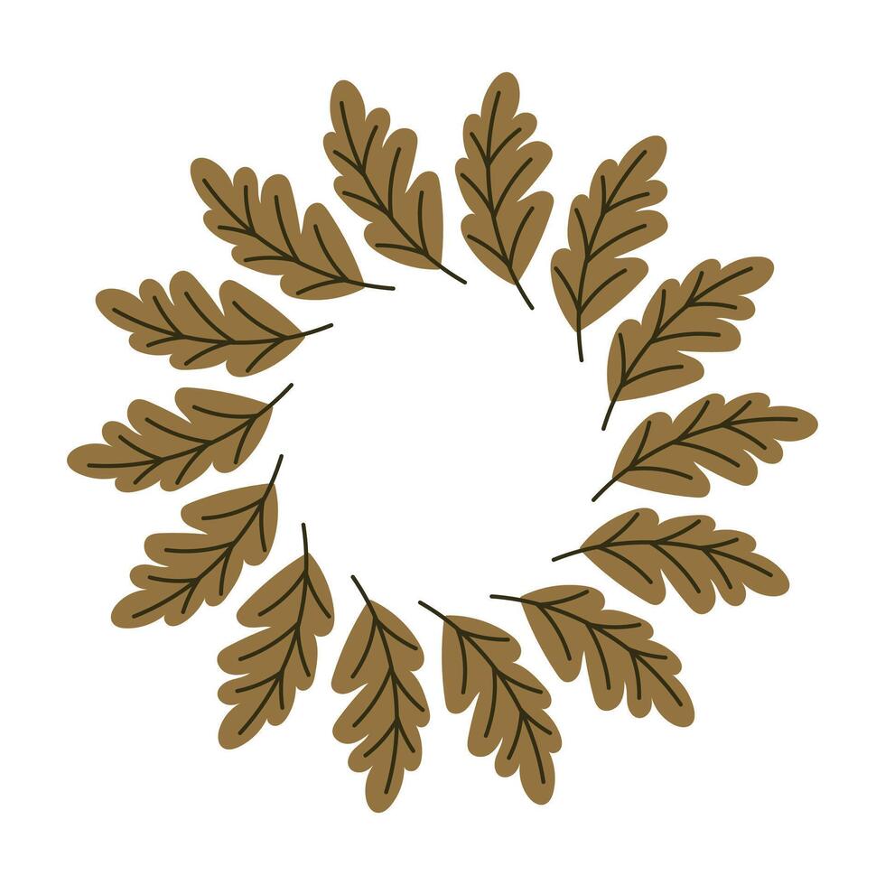 Beautiful wreath with leafs. Autumn vibe. vector