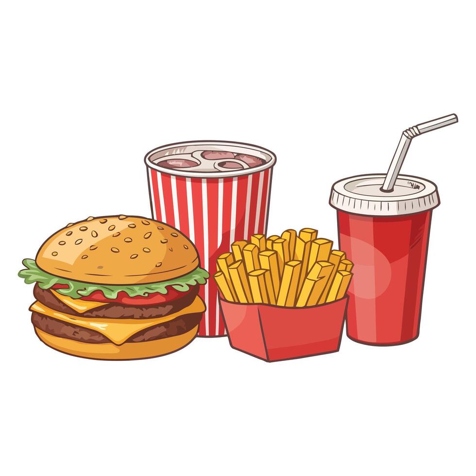 Classic Fast Food Combo vector