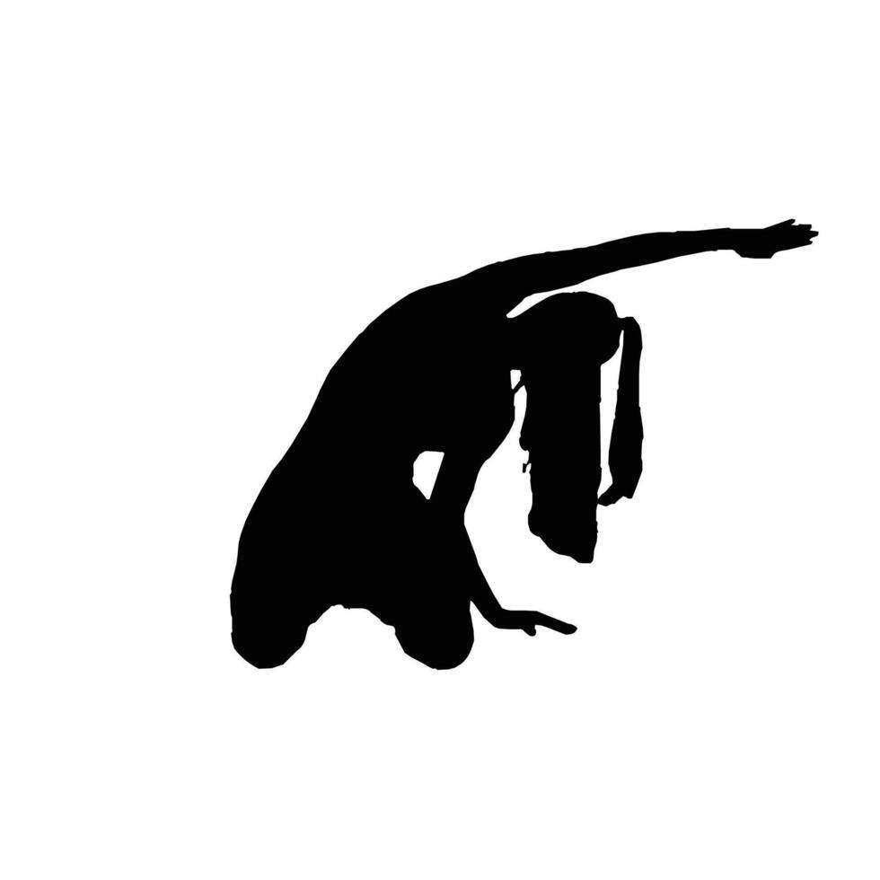 Woman Stretching Silhouette vector