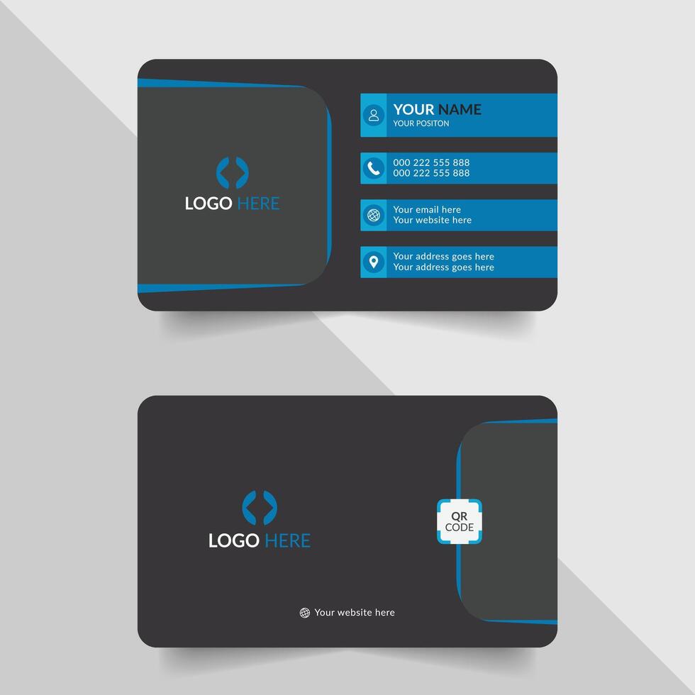 business card with blue and black design vector