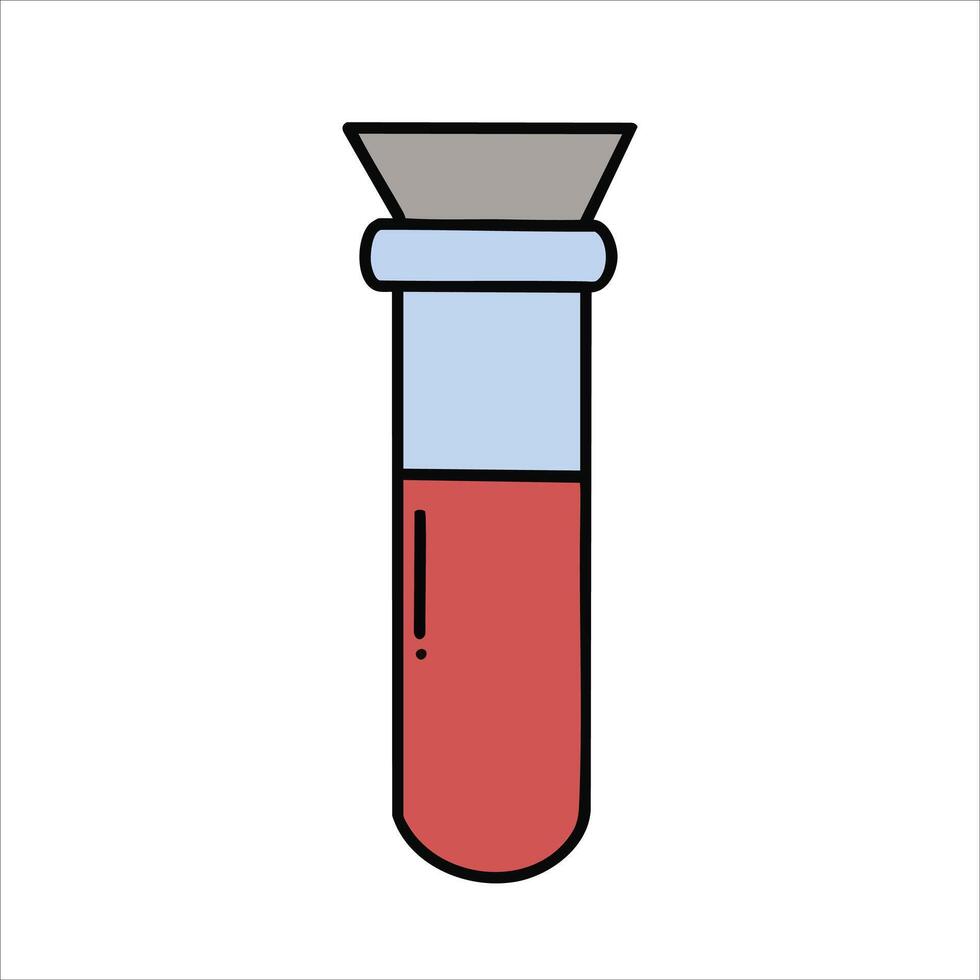 Illustration of a test tube, blood sample tube icon vector