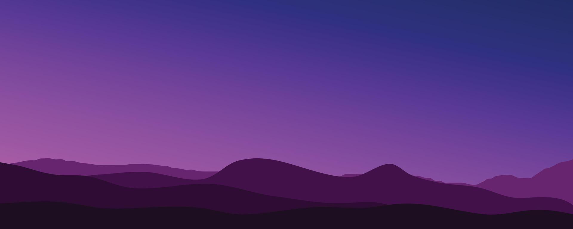 minimalist mountain landscape with soft purple gradient background for web, print, or wallpaper. vector