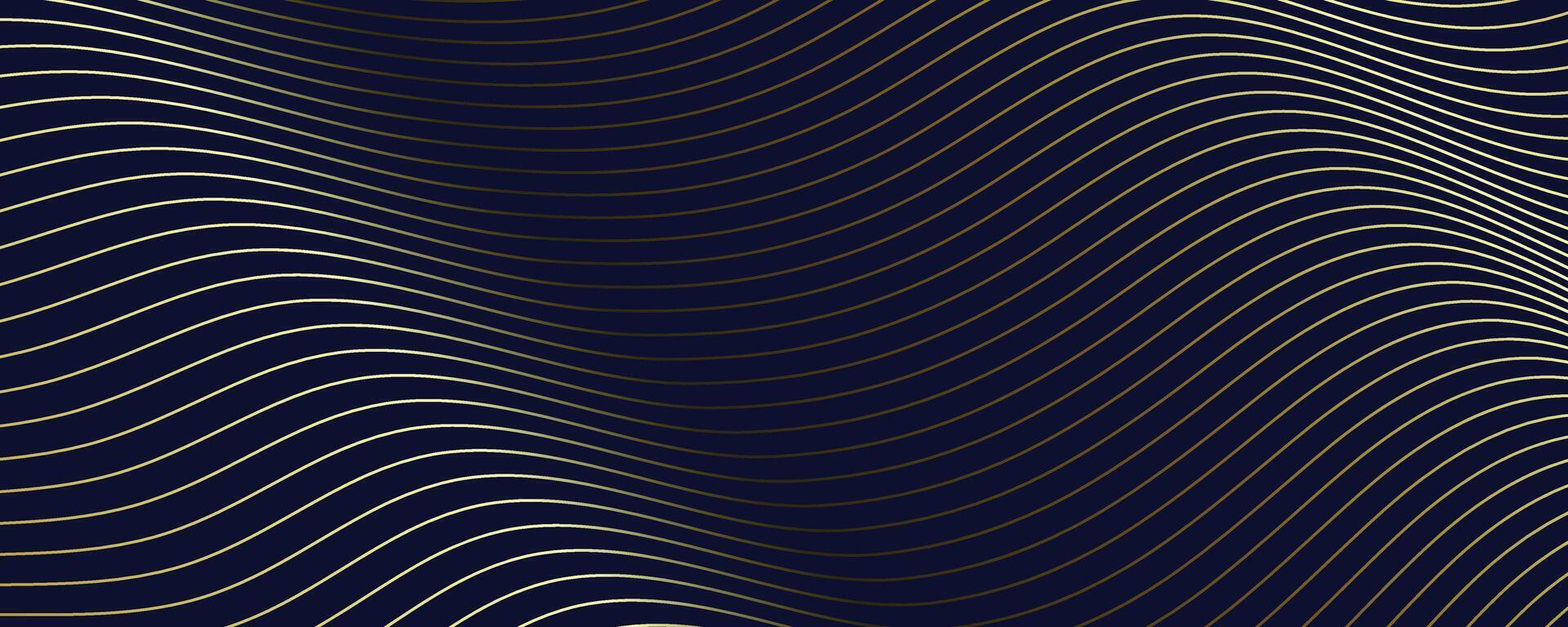 elegant navy blue background with smooth golden waves. perfect for modern, luxury, and technology designs. vector