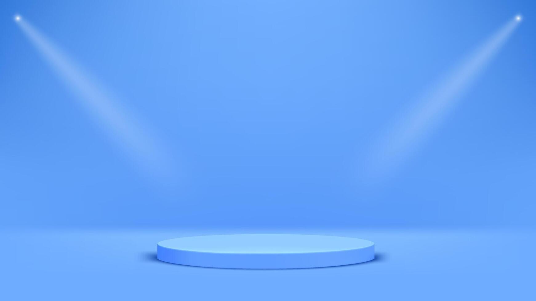 Blue interior with stage. template for a text or other content vector