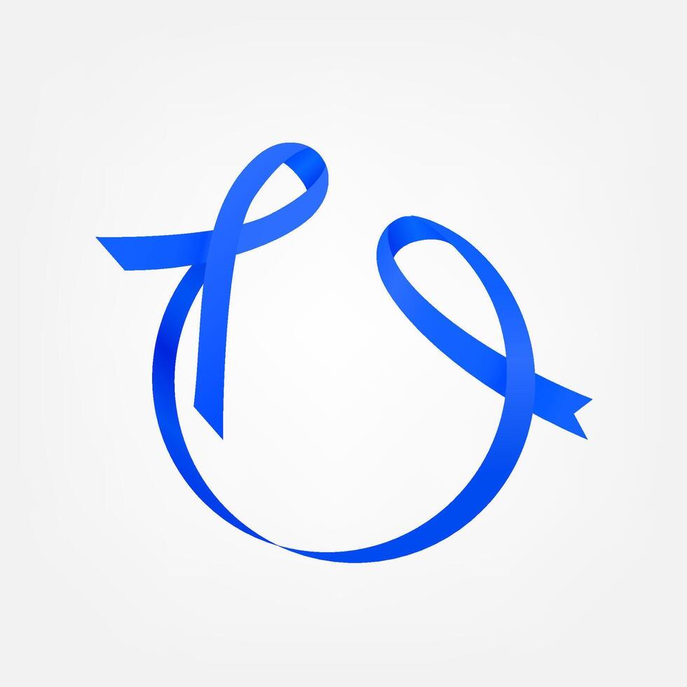 Blue ribbon isolated on white background. illustration vector