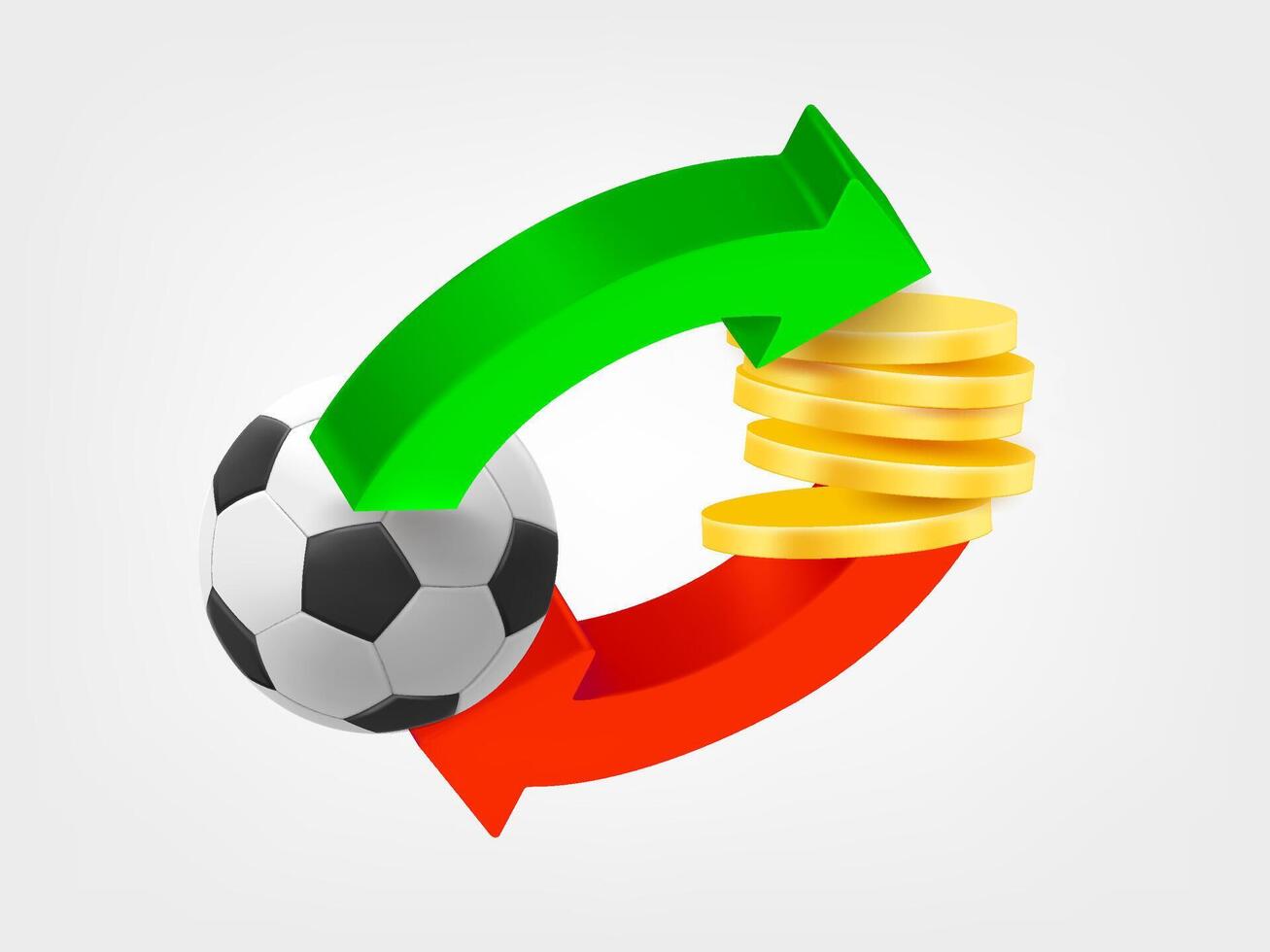 Soccer ball and money exchange illustration vector