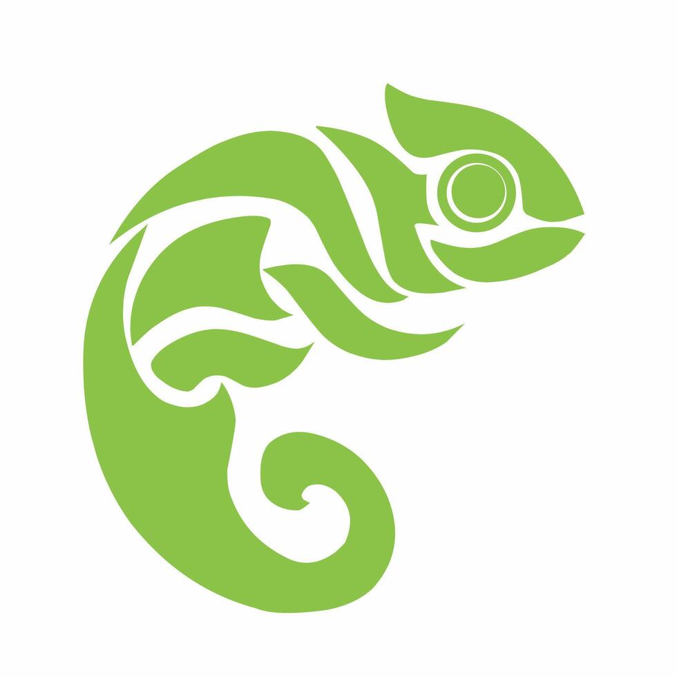 Green Chameleon Logo Design Modern Illustration vector