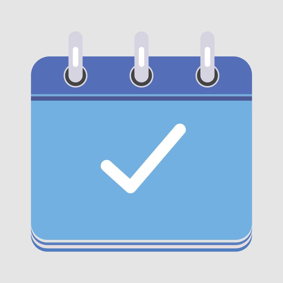 Minimal Calendar Icon with Check Mark Clean Scheduling Symbol vector