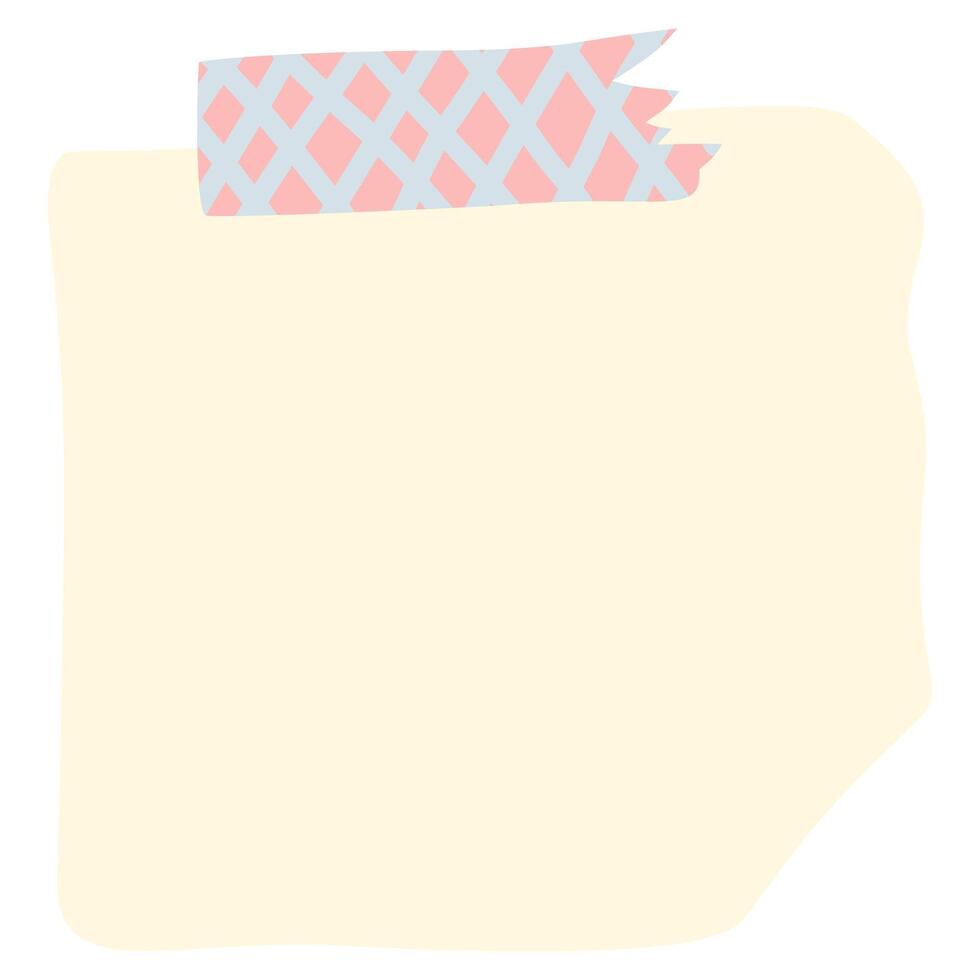 yellow stickynote with pink tape vector