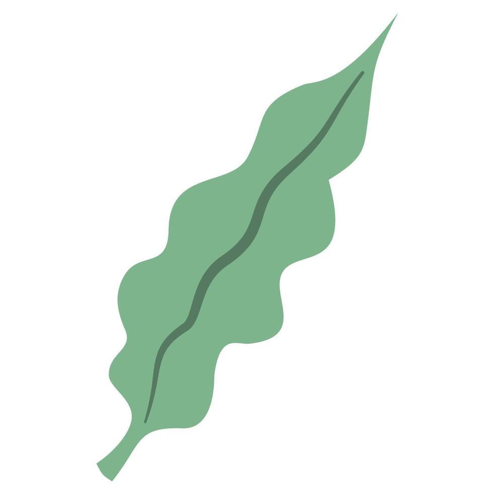 green leaf cartoon style vector