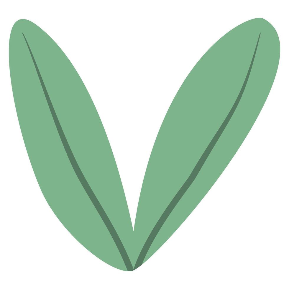 hand holding green leaf cartoon vector