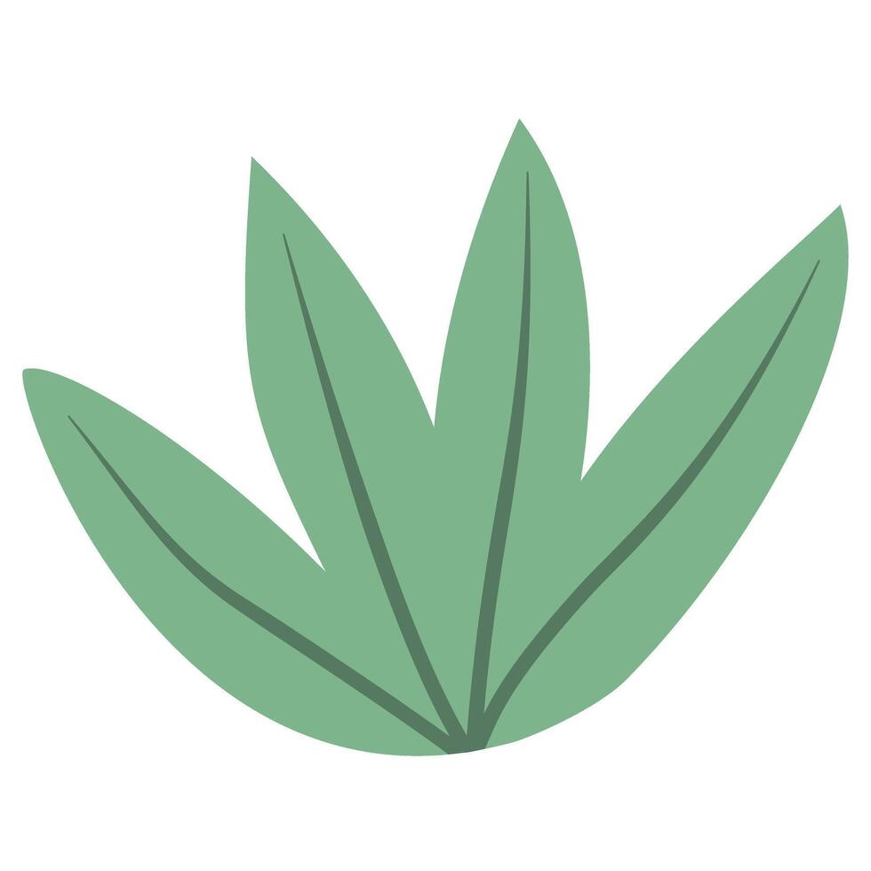 hand holding green leaf doodle line vector