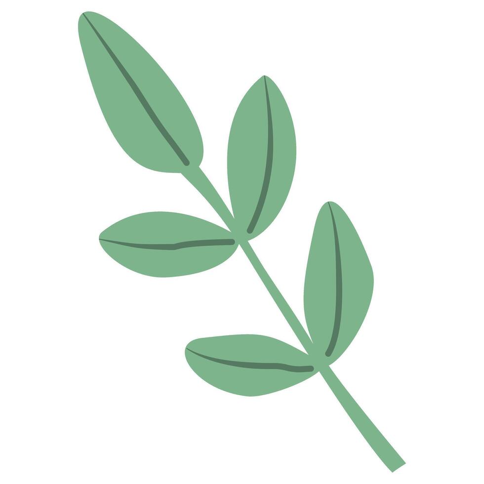 green leaf cartoon hand drawn vector