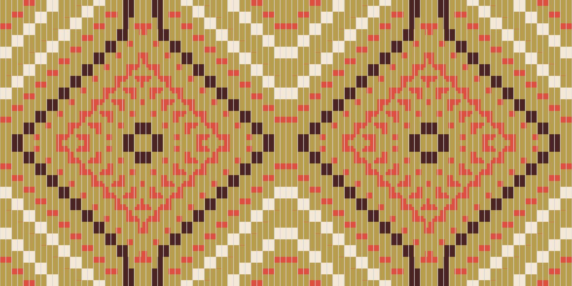 Aztec Pixel Geometric Islamic Patternfolk Embroidery, Aztec Geometric Ornament Print. Design for Carpet, Wallpaper, Clothing, Wrapping, Fabric vector