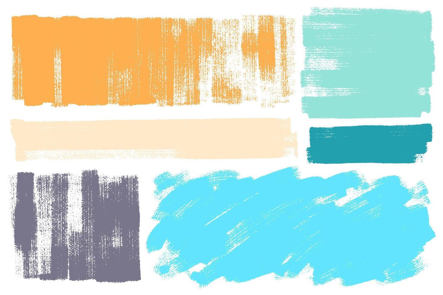 Brush strokes. Set of text boxes. Paintbrush collection. Grunge design elements. Dirty texture banners. Painted rectangular shapes as brush backgrounds. vector
