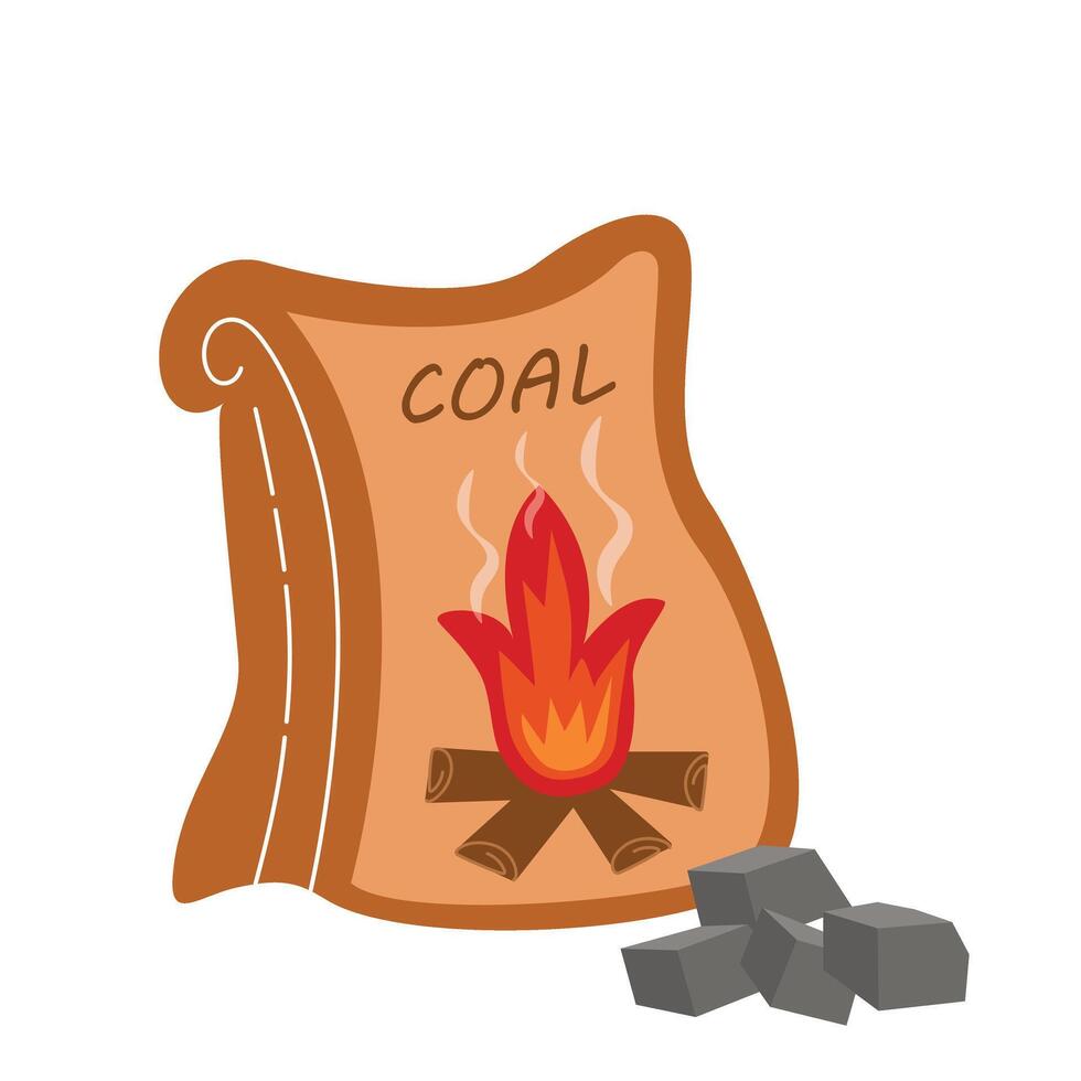 Packing coal for grill clip art illustration vector