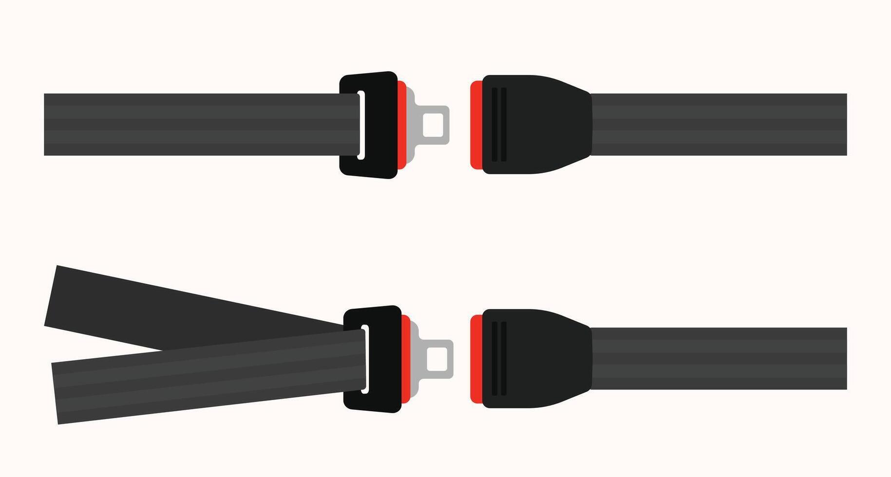 Illustration of a seatbelt shown in a clear and simple style, promoting vehicle safety and awareness for transportation and educational purposes. vector