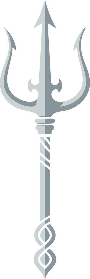 Trident design with stylized sharp points and decorative handle for mythology or marine themes vector