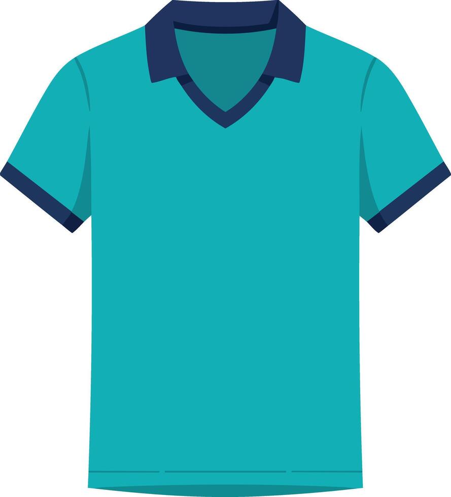 Blue polo shirt with navy collar and sleeve trim casual clothing design for fashion or apparel projects vector