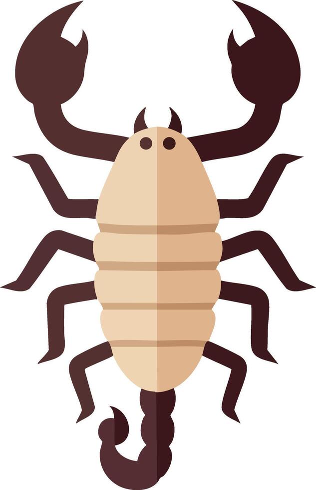 Scorpion design with brown claws and beige body on white background for nature and animal themes vector