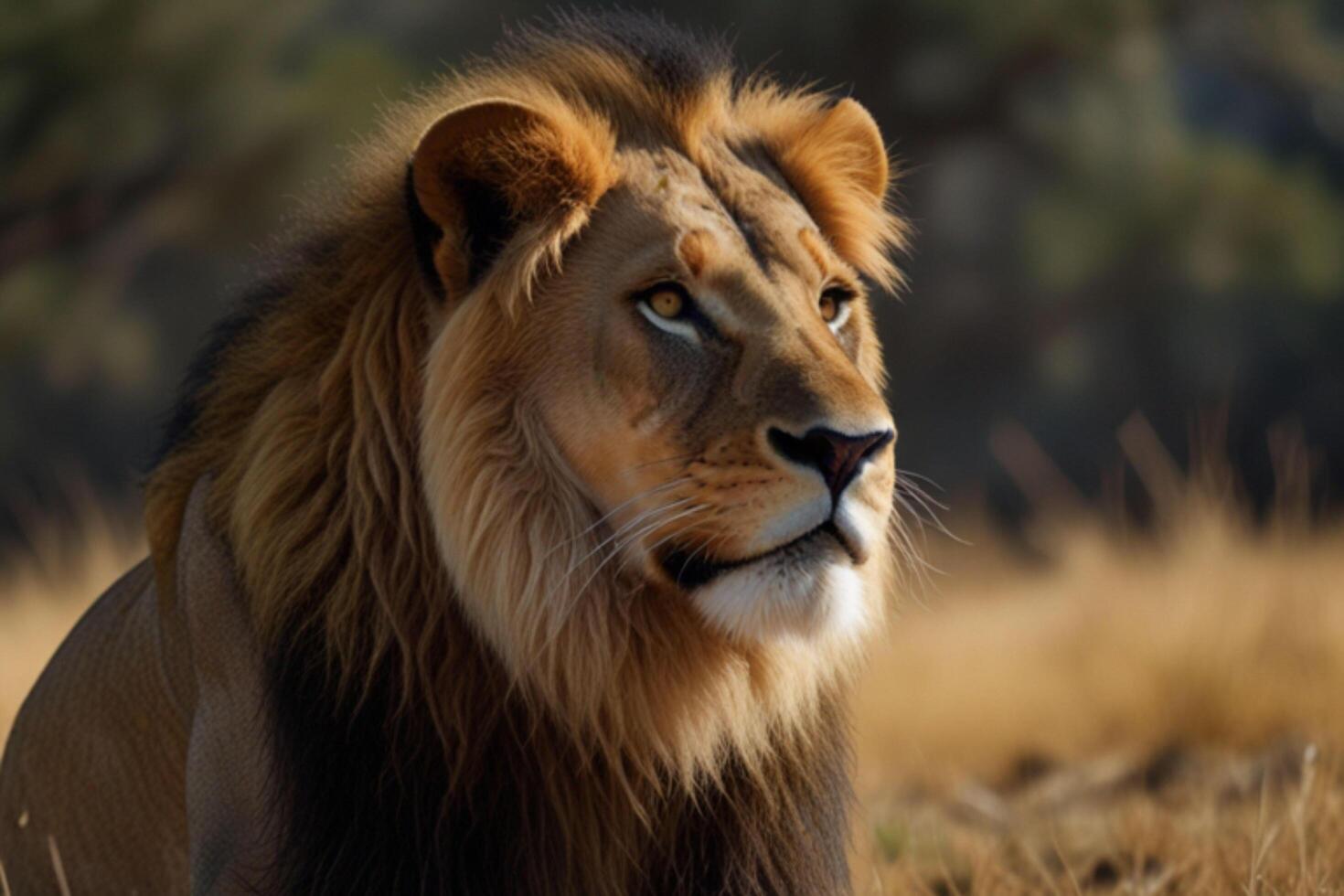 Lion in natural habitat photo