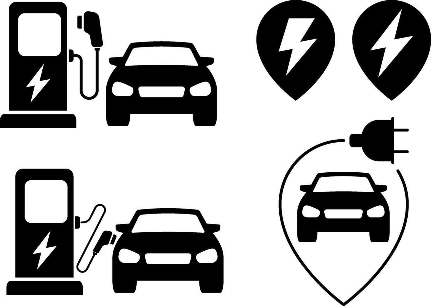 SilhouetteElectric car charging station icon vector