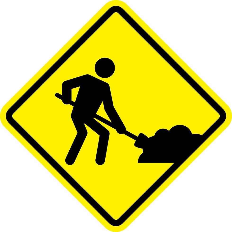 Under Construction Warning Sign. vector