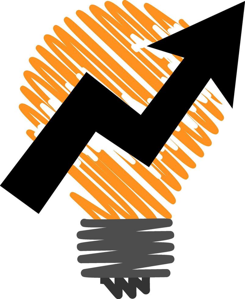 Light Bulb and Arrow Up Icon Growth Business Symbol vector