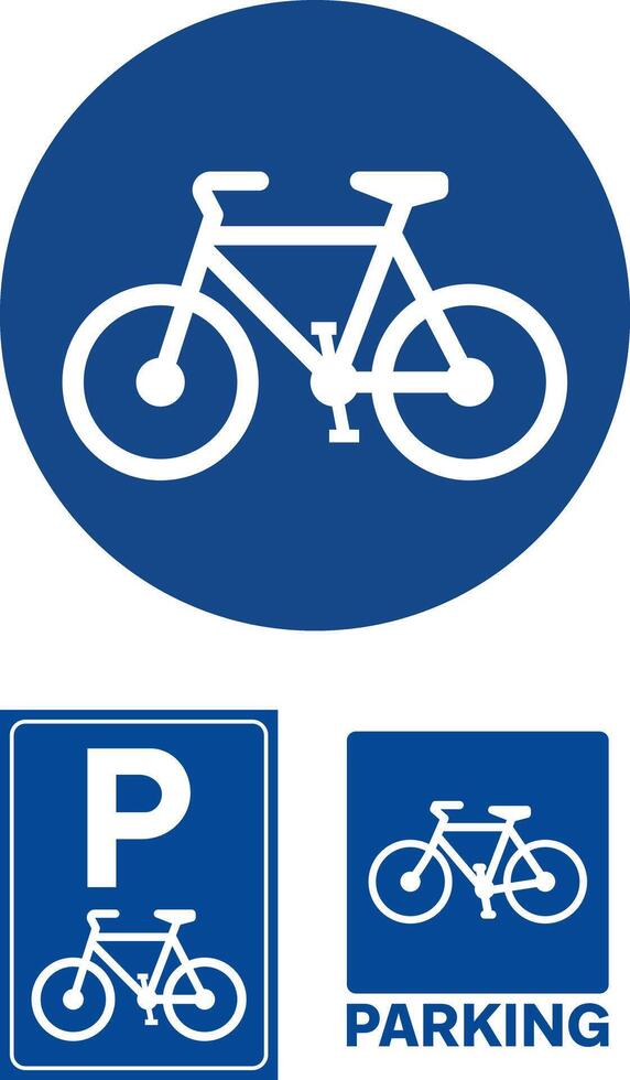 Bicycles Parking Area Road Sign. vector