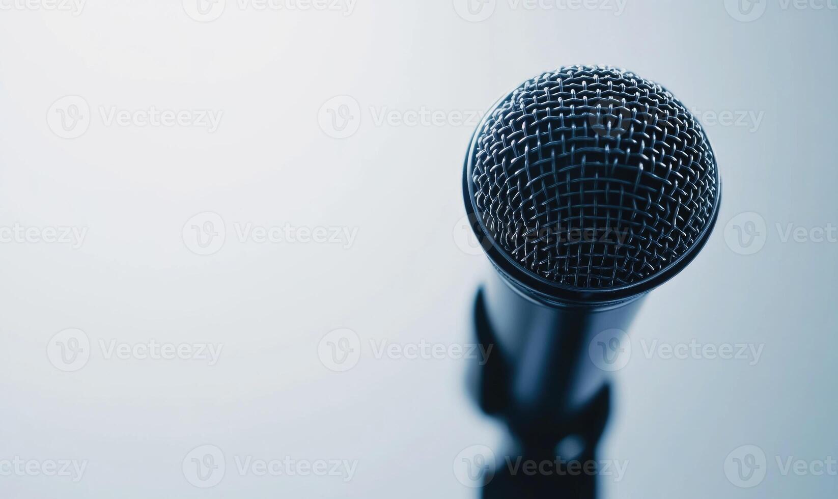 A microphone is sitting on a table photo