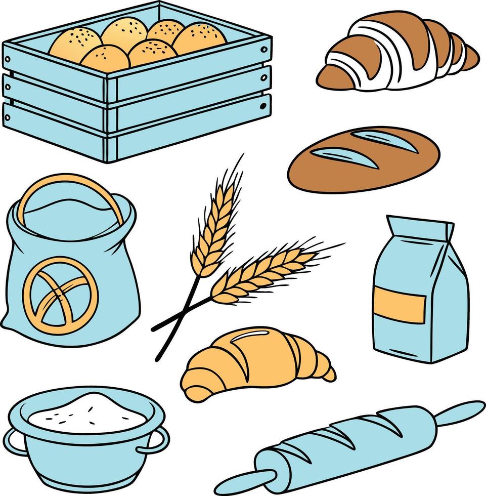 Bakery Items Bread Design vector