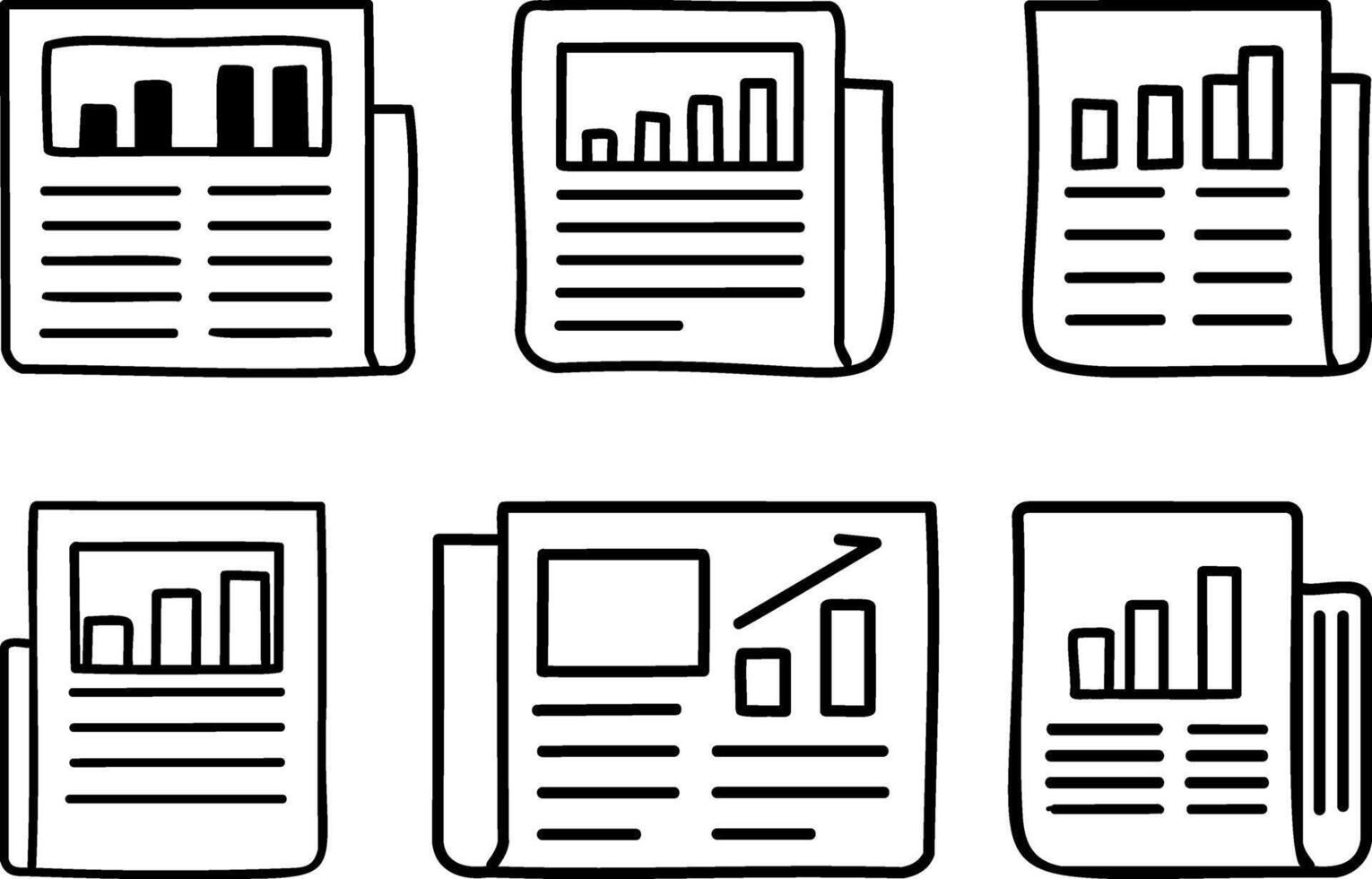 folded newspaper news article graph line icon illustration vector
