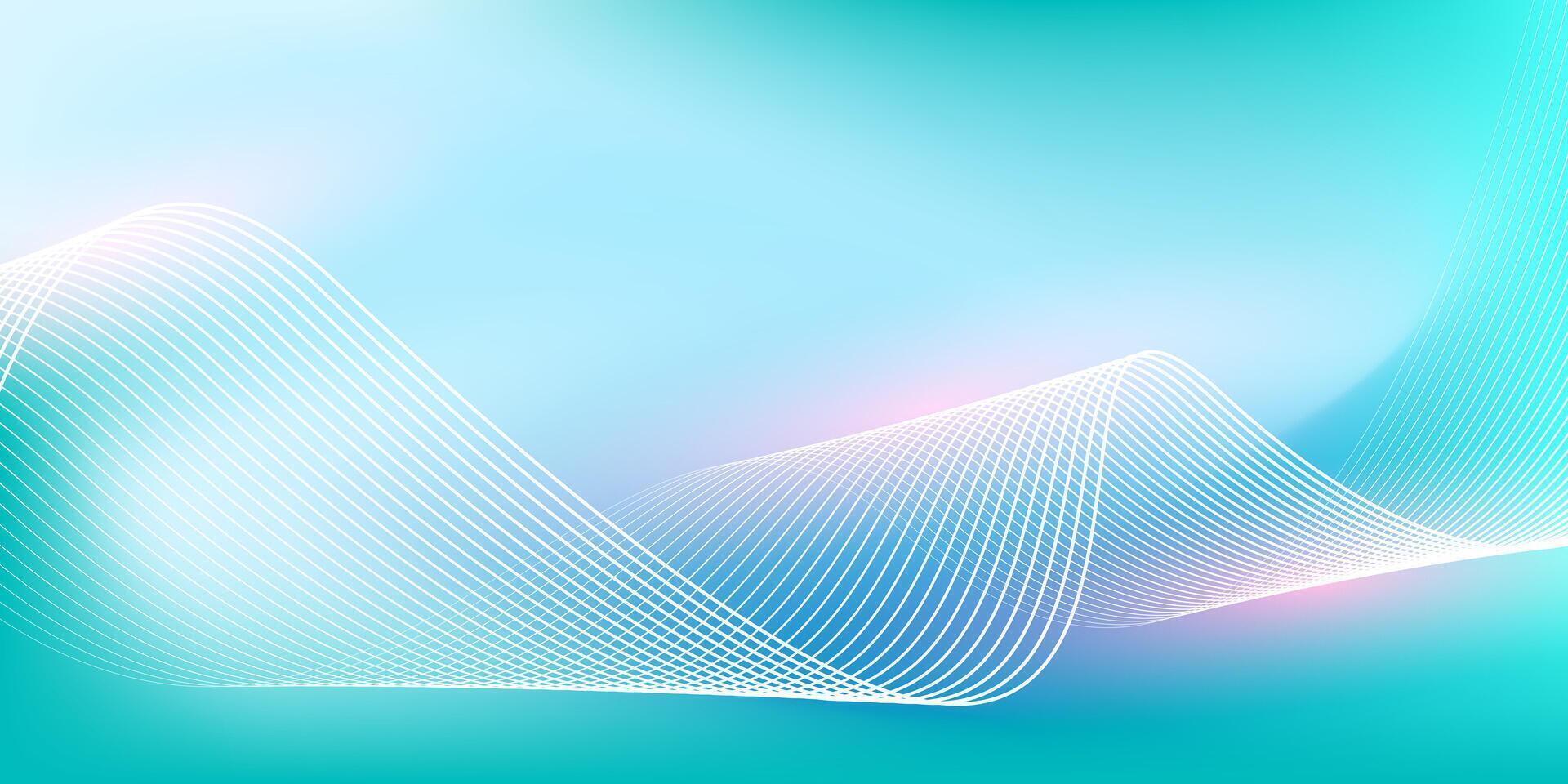 Abstract blue gradient background with shining line wave. Minimalist background for banner, poster, cover, brochure, flyer,website vector