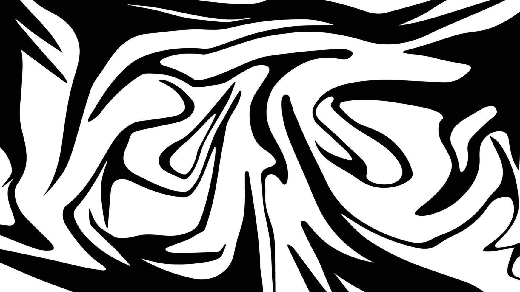 Abstract Black and White Swirls Pattern with Organic Shapes and Intertwined Lines vector