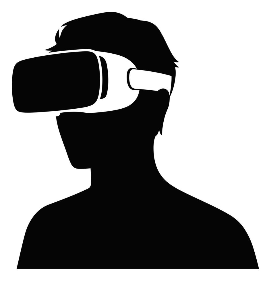 Man Wearing VR Headset Immersive Experience and Technology Innovation Concept vector