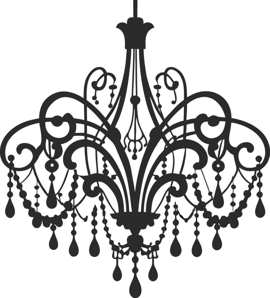 Elegant Silhouette Chandelier vector