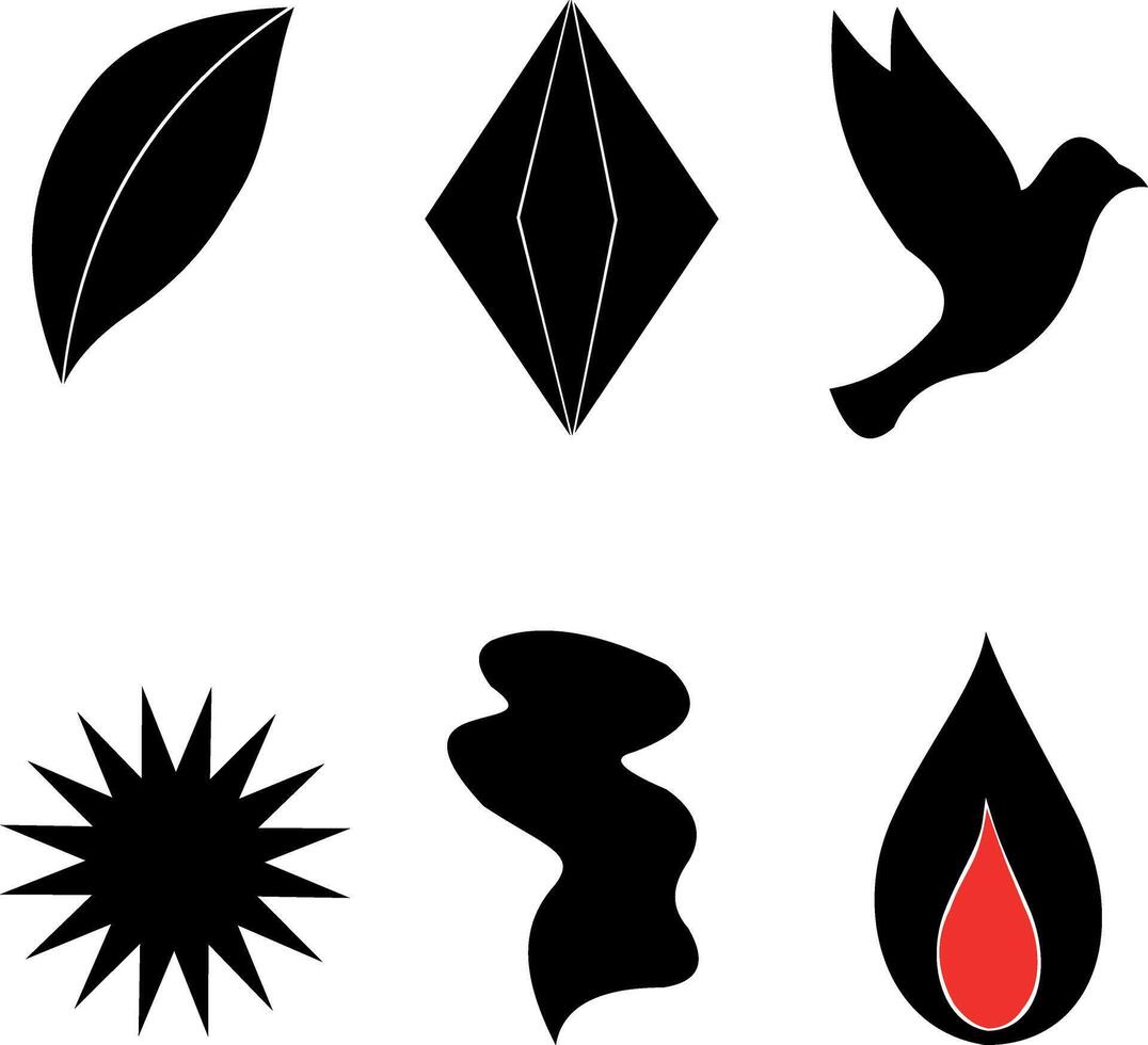 set of black and white icons for design vector