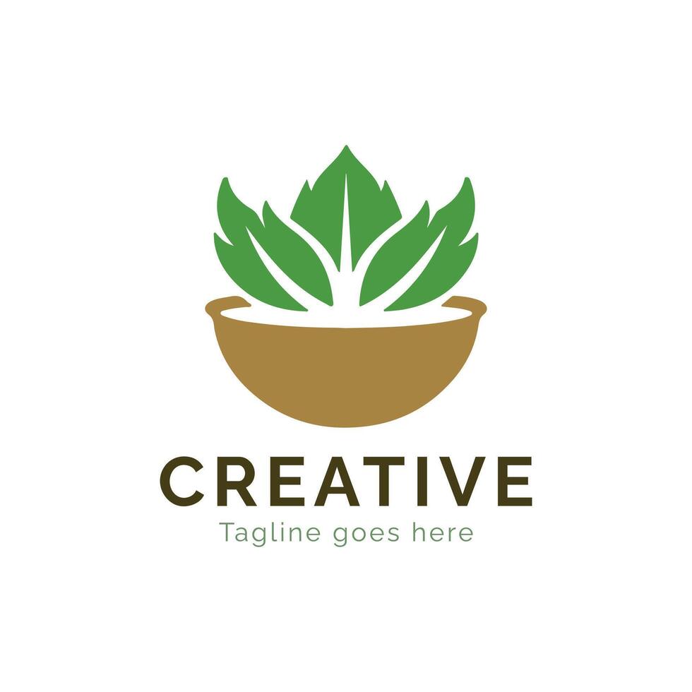 Herbal company logo, Elegant Nature and Wellness Design vector