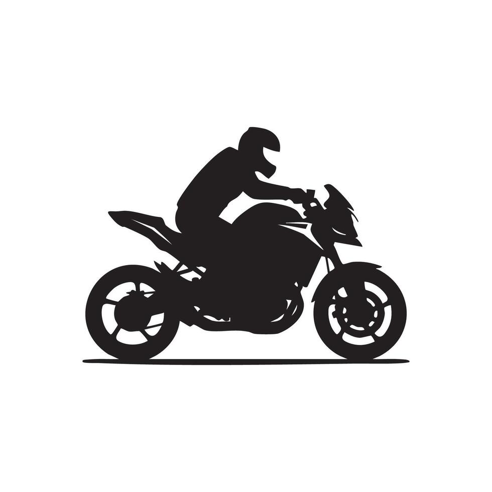 Motorcycle rider silhouette isolated on white background vector
