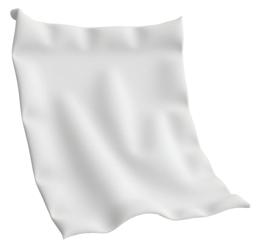 Smooth white fabric flowing with graceful curves. Soft elegant textile material png
