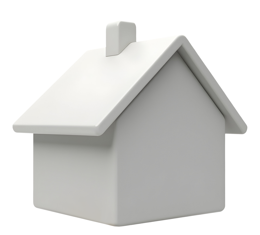 Simple white house model, symbolic future dream home, architectural concept png