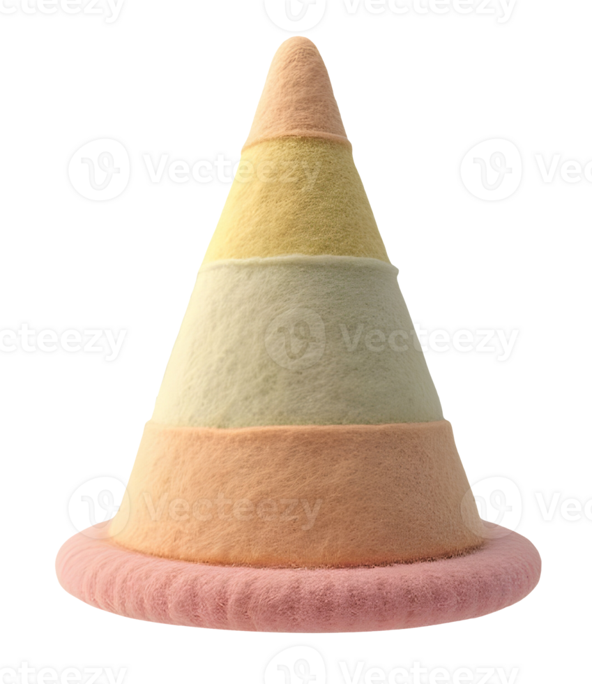 Joyful pastel cone presents soft texture and celebrates delightful whimsical feeling png