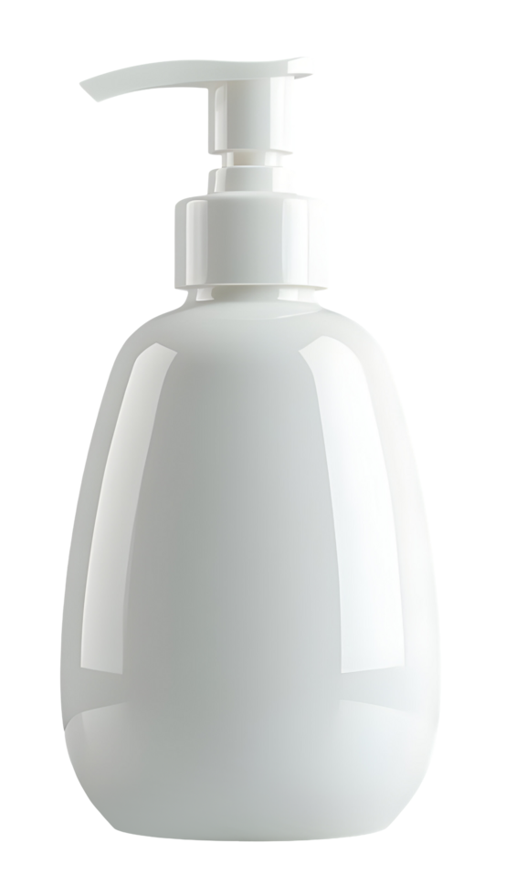 Clean white soap dispenser, perfect for bathroom or kitchen, promotes hygiene png