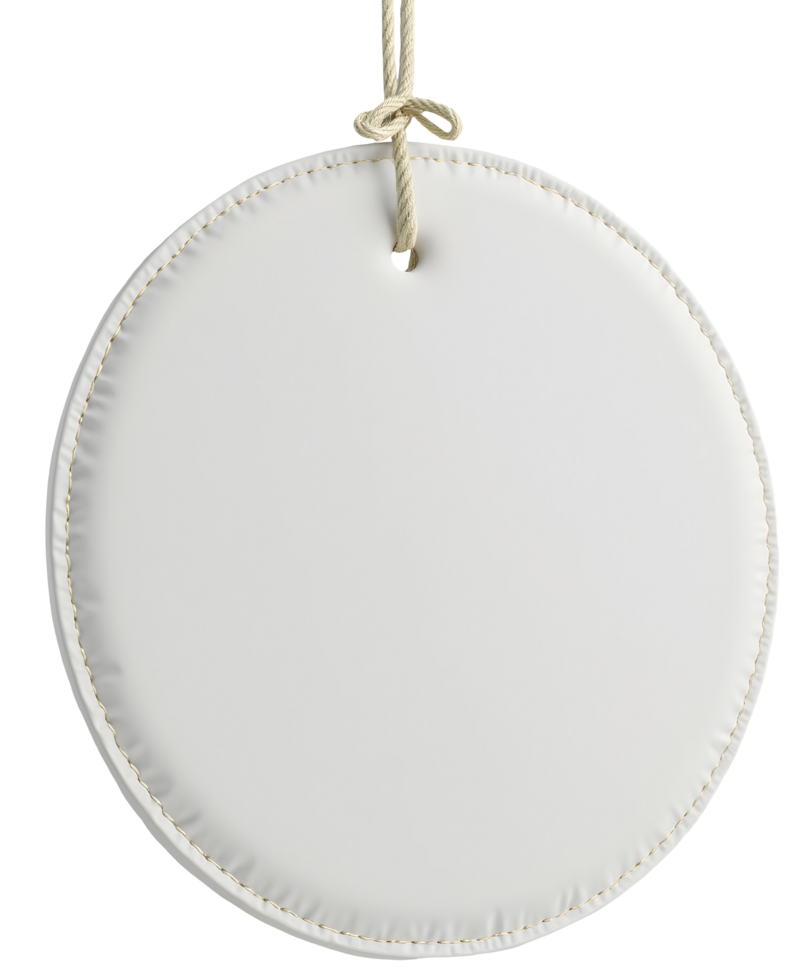 Blank round white tag ready for your custom message. clean minimal space inviting png