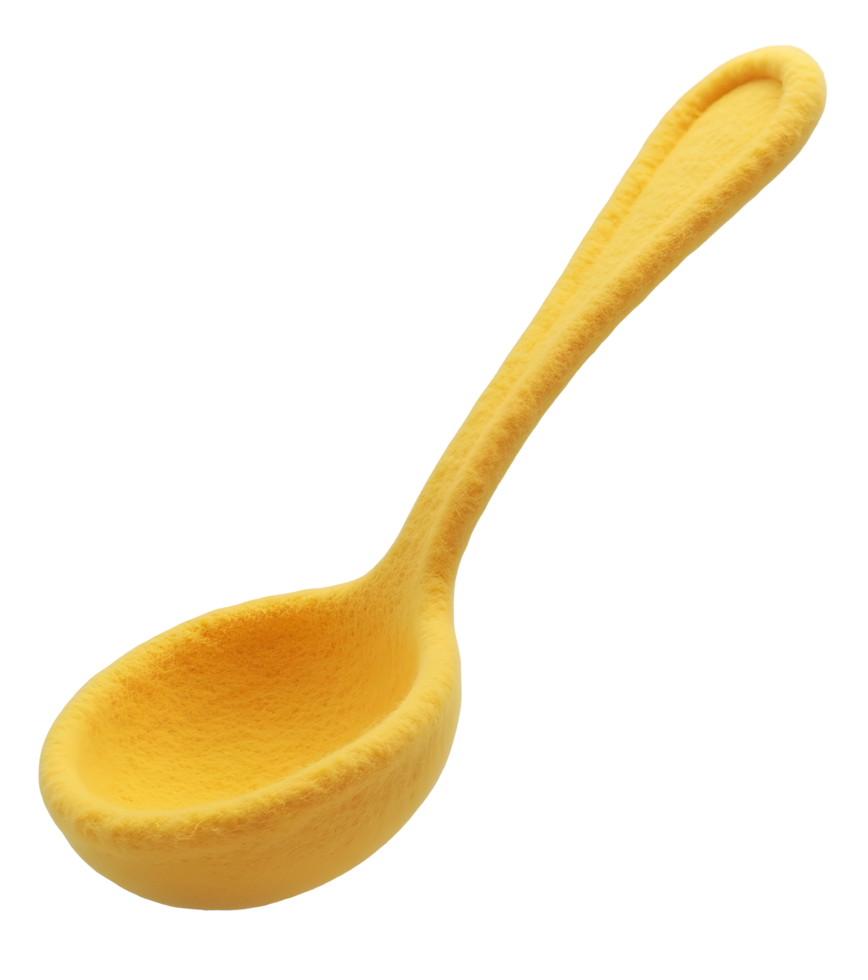 Bright yellow kitchen spoon, ready for delightful meals png